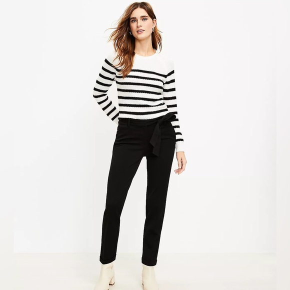 Loft Petite Curvy Devin Tie Waist Slim Pants 00 petite - Picture 2 of 4